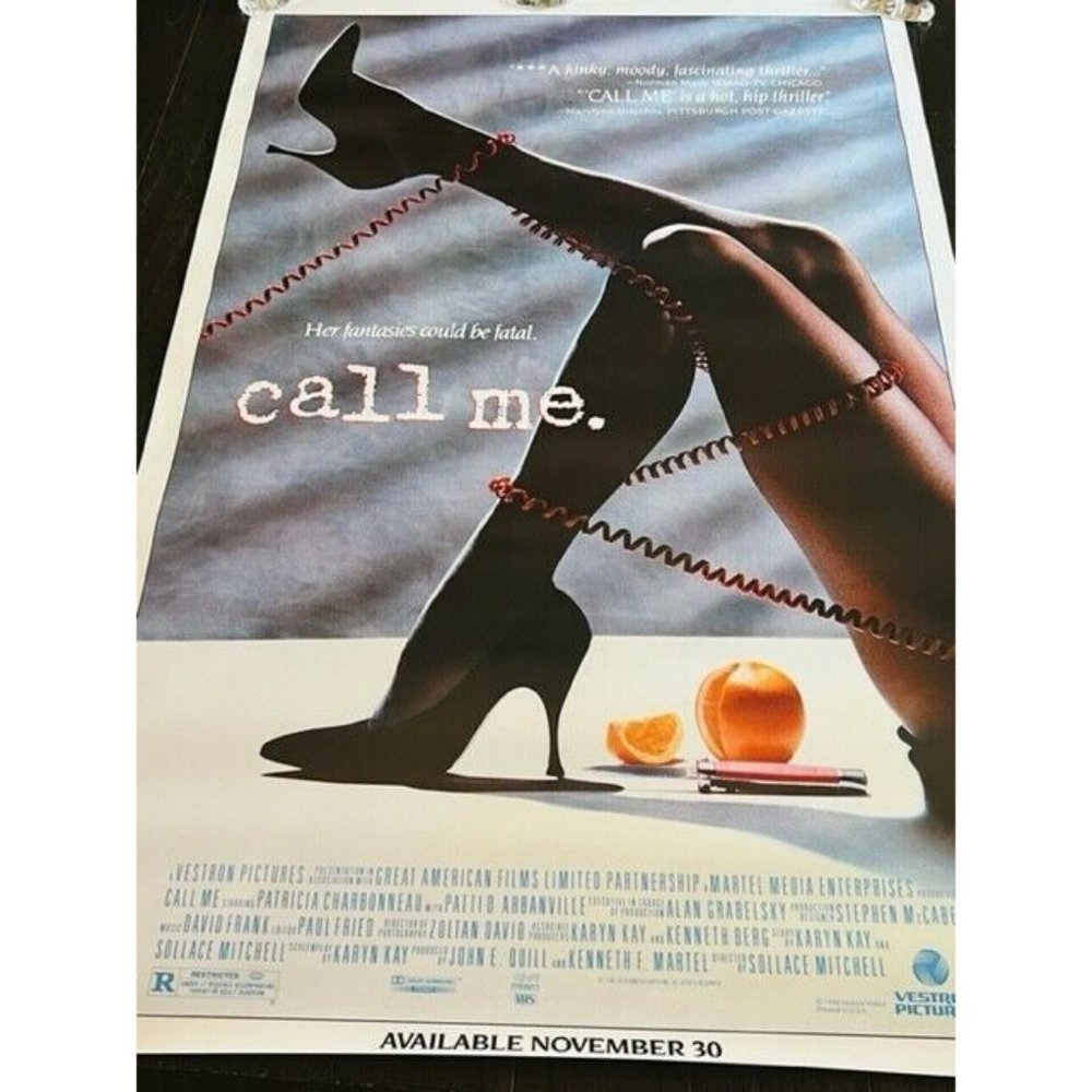 Movie Theater Cinema Poster Lobby Card 1987 Call Me Patricia Charbonneau Sex Leg